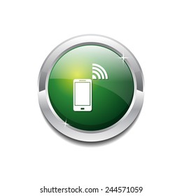 Smart Phone Green Vector Icon Button