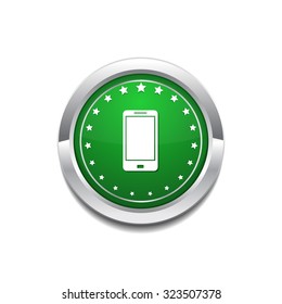 Smart Phone Green Vector Icon Button