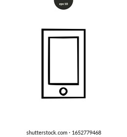 Smart Phone Hand Drawn Doodle icon . vector illustration