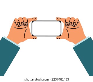 smart phone with hand holding
