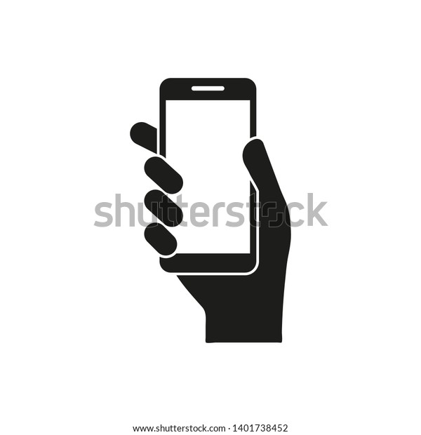 白い背景にスマートフォンの手のアイコン ベクター画像 のベクター画像素材 ロイヤリティフリー