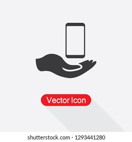 Smart Phone In The Hand Icon Vector Illustration Eps10