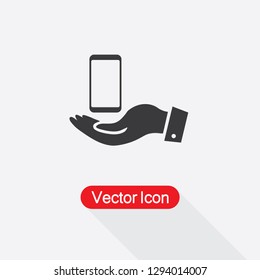 Smart Phone In The Hand Icon Vector Illustration Eps10