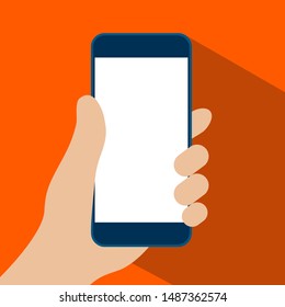 smart phone in hand icon vector illustration.