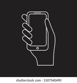 Smart phone in hand icon. vector illustration