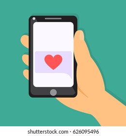 Smart phone in hand with message