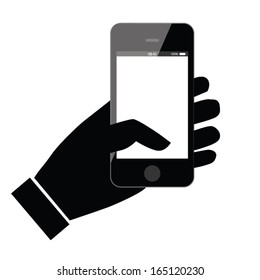 smart phone in hand. vector illustration. concept design