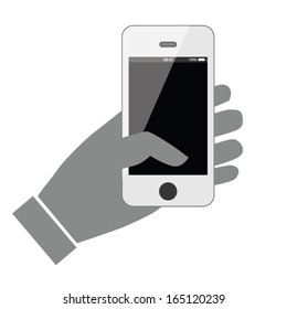 smart phone in hand. vector illustration. concept design