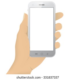 Smart phone in hand vector illustration