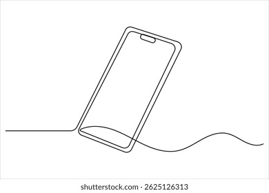 Ícone de smartphone desenho contínuo de uma linha com ilustração vetor de contorno simples isolada