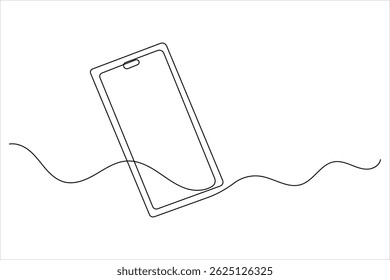 Smartphone-Symbol durchgehende einzeilige Zeichnung mit isolierten einfachen Umriss, Vektorgrafik