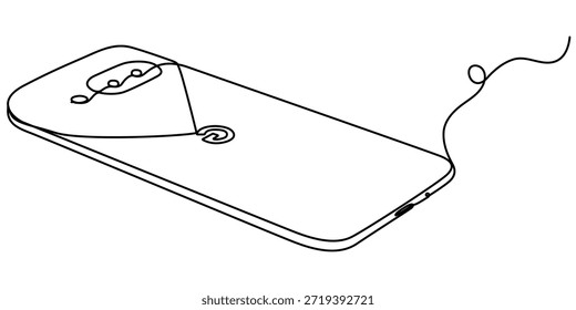 Icono de teléfono inteligente dibujo continuo de una línea, con Ilustración vectorial de contorno simple aislada, un dibujo de línea continuo de Ilustración vectorial de teléfono inteligente. Tecnología. 