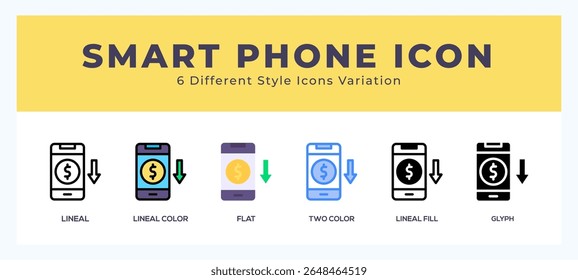 Icono de teléfono inteligente en Ilustración vectorial de estilo diferente.