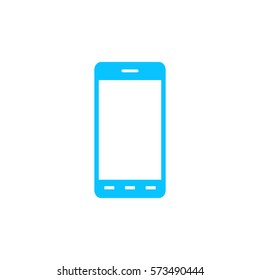 Smart phone icon flat. Blue pictogram on white background. Vector illustration symbol