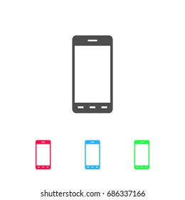 Smart phone icon flat. Color pictogram on white background. Vector illustration symbol and bonus icons