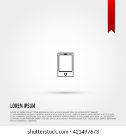 Smart phone icon. Flat style object. Art picture drawing. Eps 10. Web icons. 