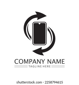 Smartphone-Logo-Design und Vektorgrafik
