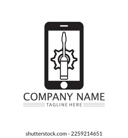 smart phone icon logo design and vector illustration