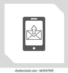 smart phone icon with message, vector illustration
