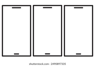 Smart phone icon mobile mockup. Front line cell phone on screen. Mobile phone symbol set. Vector illustration. on white background.