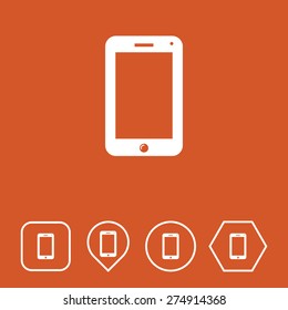 Smart Phone Icon on Flat UI Colors with Different Shapes. Eps-10.