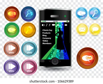 Smart phone and icon set