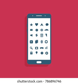 smart phone icon template with flat design illustration