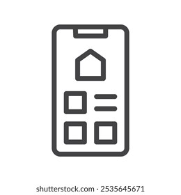 Smart phone icon Thin outline art symbol
