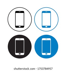 smart Phone icon vector with black and blue illustration
