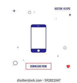 Smart phone icon vector flat