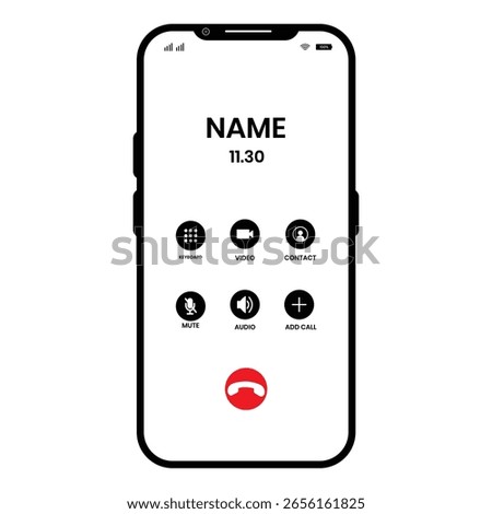 Smart phone icon vector. Mobile phone isolated on white background. Mobile phone icon with calling vector. Mobile or smart phone vector symbol design for app, logo, UI, UX, and. Vector illustration