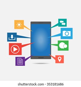 Smart Phone icon vector set