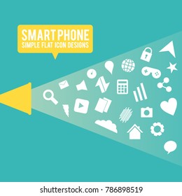 smart phone icon vector template with flat design