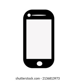 smart phone icon vector with white screen display and front camera