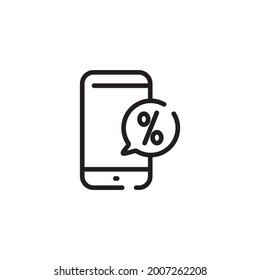 Smart phone incomplete line art icon template