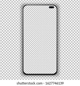 Smart phone Isolated on Transparent Background, Display Front View.