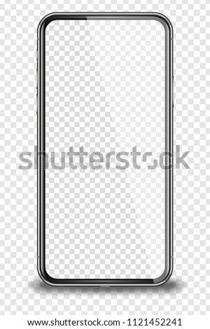 Smart phone isolated on transparent background. Vector illustration.