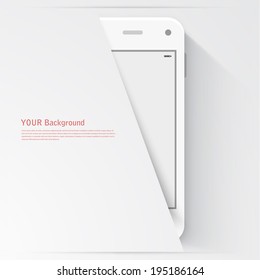 Smart Phone with Isolated. Realistic white vector. Flat design vector illustration concept for mobile apps. Design kit UI Elements 