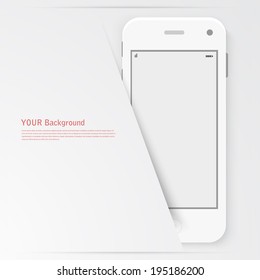 Smart Phone with Isolated. Realistic white vector. Flat design vector illustration concept for mobile apps. Design kit UI Elements 