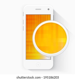 Smart Phone with Isolated. Realistic white vector. Flat design vector illustration concept for mobile apps. Design kit UI Elements 