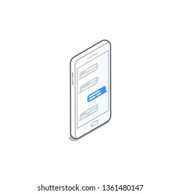 smart phone Isometric Vector Illustration Created For Mobile,