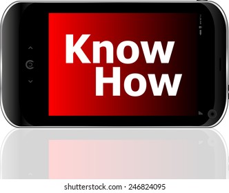 smart phone with know how word