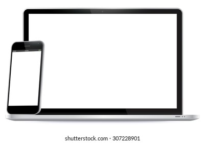 Smart Phone and Laptop Vector Illustration.