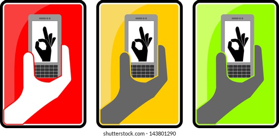 smart phone with Like on display