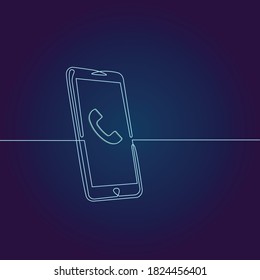 smart phone line art vector illustration
