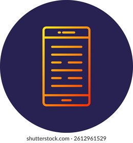 Smart Phone Line Circle Gradient Style