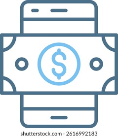 Smart Phone Line Two Colour Icon