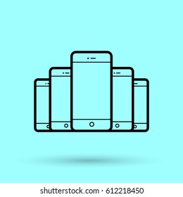 smart phone line vector icon