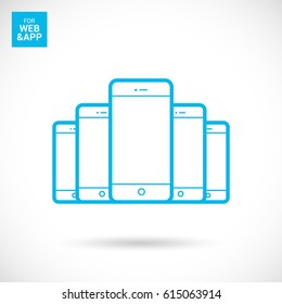 smart phone line vector icon