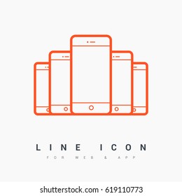 smart phone line vector icon